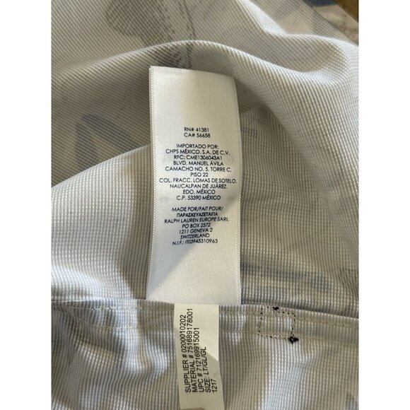 Chaps MENS SIZE LT Vented Fishing Button Shirt All Over Fish Print Beige - Picture 7 of 10